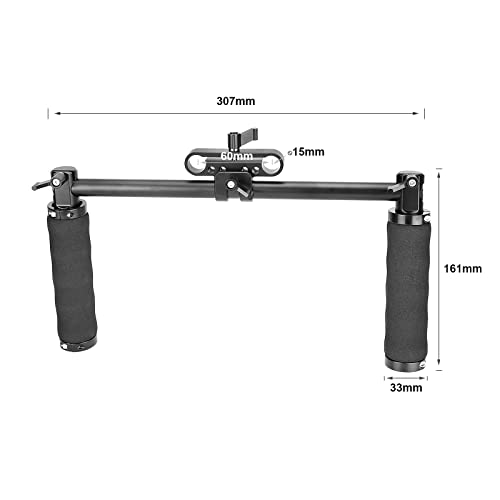 SZRIG Handle Grips Front Handbar Clamp Mount with 15mm Rod Clamp for 15mm Rod Support System Shoulder Rig(Black) - Image 2
