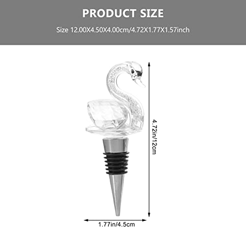 Hemoton Swan Wine Stopper Decorative Swan Wine Bottle Stoppers Wine Corks Plug Crystal Diamond Wine Bottle Stoppers For Christmas Wedding Party White #TOP6