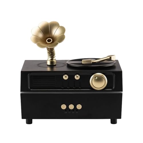 Diffuseur d'arômes esthétique rétro gramophone avec enceinte bluetooth intégrée pour salon