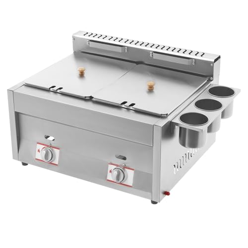 Jinhzixiu Commercial Deep Fryer With Basket Stainless Steel Double Deep Fryer Gas Deep Fryer Countertop Deep Fryer Wth Lid And 2X6.34 Qt Tank Adjustable Firepower For Restaurant thumb #4