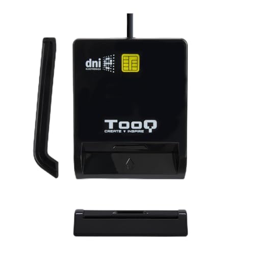 Lector de tarjetas TQR-210B para DNIE USB 2.0 en elegante color negro. Ideal para acceder a servicios digitales de forma rápida y segura. Compacto y ligero, perfecto para llevar a cualquier lugar y c