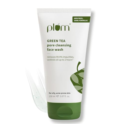 Image of Plum Green Tea Pore Cleansing Face Wash for Oily, Acne Prone, Dry & Combination Skin | with Glycolic Acid | Fight Pimples & Control Excess Oil | Gentle Exfoliating & Non-Drying | Women & Men | 150ml