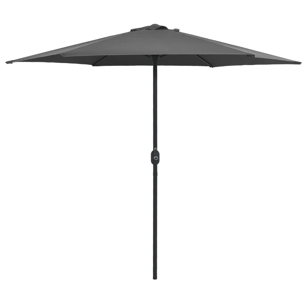 Parasol przeciwsłoneczny z aluminiowym masztem, x cm zielony, ochrona przed promieniowaniem UV, tkanina poliestrowa, mechanizm korbowy do ogrodu i na taras