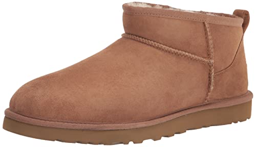 100%PELLE UGG Uomo Classiche Ultra Mini Pantofole, Marrone, 43 EU