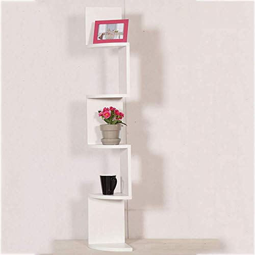 MU Haushaltsregale Regale 5-Tiersolid Holzregal, Wandregal Modern Minimalist Wall Multi-Layer-Lagerregal Wohnzimmer Schlafzimmer Eckzargen Racks,Natürlich