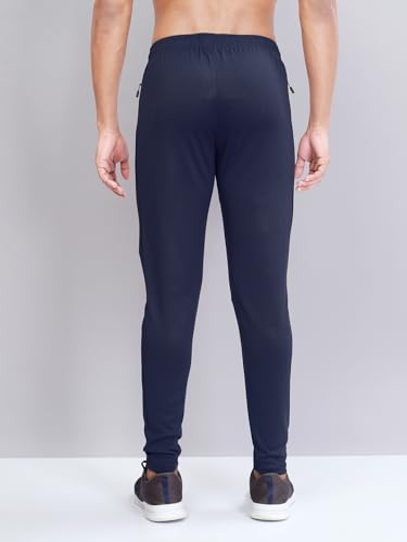 Image of TECHNOSPORT Men's Slim Fit Mid Rise Solid Trackpant with Techno Dry for Gym, Workout & Sports