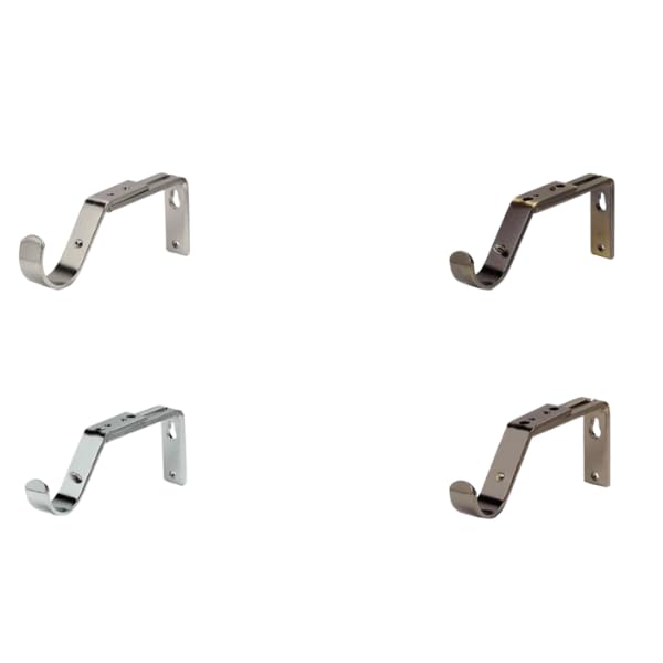 35mm Passing Supports Metal Curtain Pole Bracket/Holders (Chrome, 1)