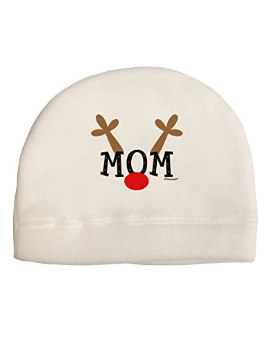 TOOLOUD Matching Family Christmas Design - Reindeer - Mom Child Fleece Beanie Cap Hat White