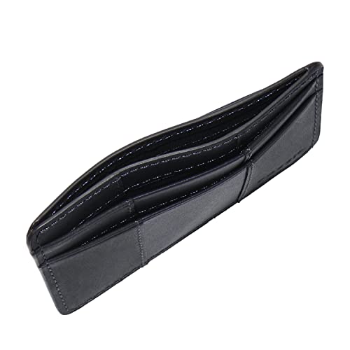 Image of Fossil Men's Everett Leather Slim Minimalist Card Case Front Pocket Wallet, Midnight Navy, (Model: ML4398406)