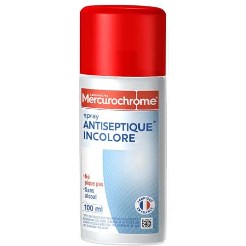 Spray Antiseptique Incolore - Nettoie la peau sans douleur, ne pique pas - Assure une parfaite hygiène cutanée - Sans alcool - Incolore - 100 ml