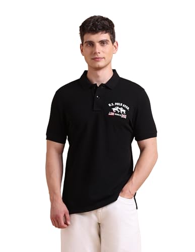 Image of U.S. Polo ASSN. Printed Polo T Shirts for Men - 100% Cotton, Half Sleeves Mens Tshirt