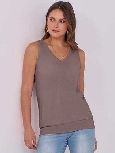 Image of ANRABESS Women Tank Tops Summer V Neck Sleeveless Casual Loose Fit Cute Cami Basic T Shirts Solid Tees 2026 Trendy Outfits