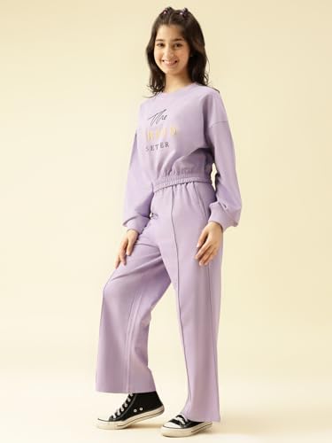 Image of Li'l Tomatoes Girls Tracksuit Set| Winter Looper Sweatshirt with Pajama| Kids Casual Co-Ord Set| 9-16 Years