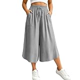xiaoleilemon Wide Leg Capri Pants for Women High Waist...
