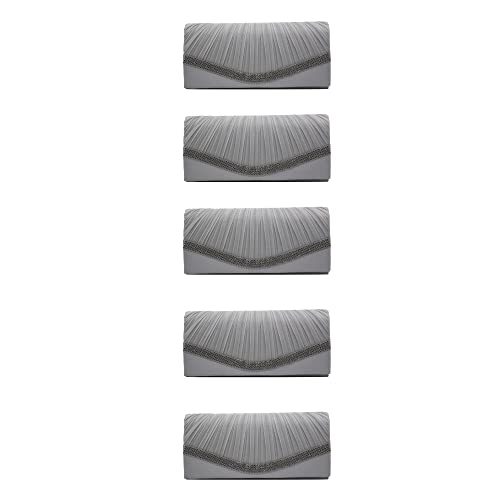 Pochette en soie pour femme gris foncé unie, lot accessoires chics