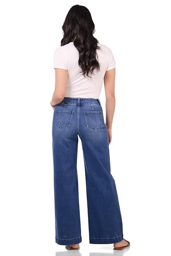 Rekucci Women’s Secret Figure Pull-On Wide Leg Jeans – Stretch Denim, Flattering Fit, All-Day Comfort3