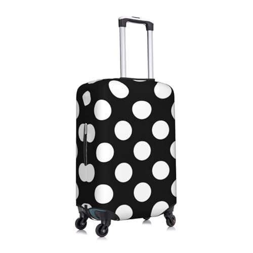 White Dots On Black Travel Luggage Cover Suitcase Protector Bag,Double-Sided Printed Fits 18-32 Inch Luggage,Baggage Covers For Kid And Adult,X-Large3