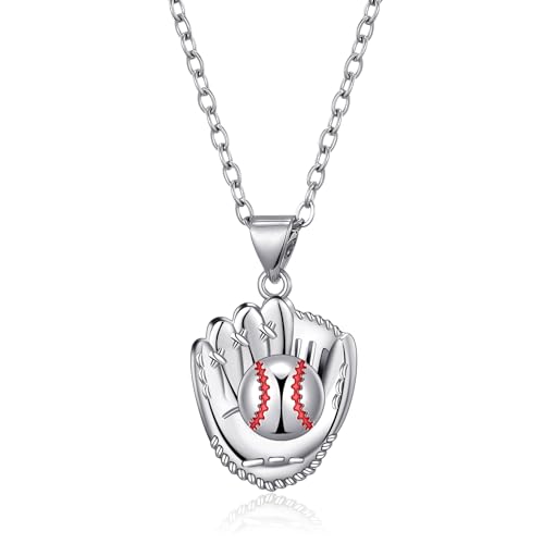 Pickleball/Baseball Glove/Tennis Racket Necklace for Women Christmas Mothers Day Valentines Jewelry Gifts for Women Men