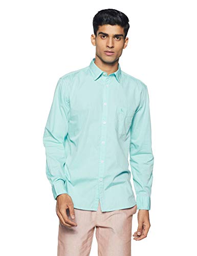 Image of Parx Men's Pure Cotton Dobby Pattern Slim Fit Semi Cutaway Collar Full Sleeve Casual Shirt