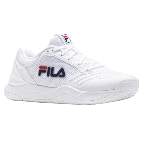 Fila Tênis masculino Axilus 3 (branco, azul-marinho, vermelho), Branco/azul marinho/vermelho, 8