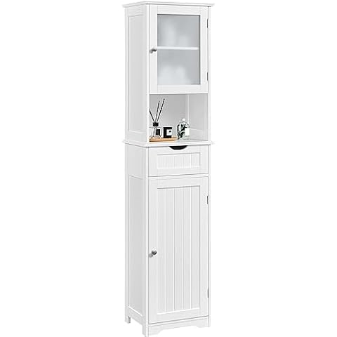 Yaheetech Tall Wooden Bathroom Storage Cabinet Cover