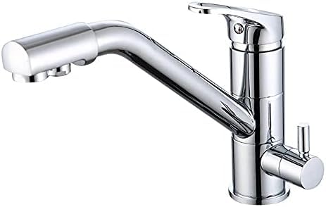 Chrome 360° Swivel Kitchen Sink Mixer Tap with Water Filter - Purification Faucet for Clean, Safe Drinking Water - Modern Kitchen Fixture