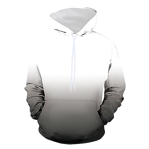 Muscularfit Sweatshirts for Men Big and Tall Long Sleeve Drawstring Hooded Pullover Casual Gradient Color Hoodies With Pocket