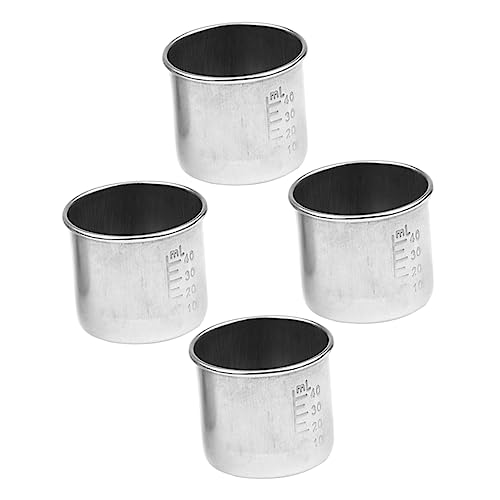 LIFKOME Misurino in Acciaio Inox 304 40ml, Bicchiere Graduato Portatile Per Somministrazione Medicinali, Set 4 Pezzi Per Uso Domestico e Laboratorio