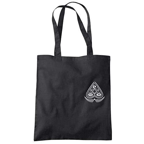 HotScamp Yes No Ouija Pocket Design - Tote Shopping Bag - Psychic Tarot Halloween One size black
