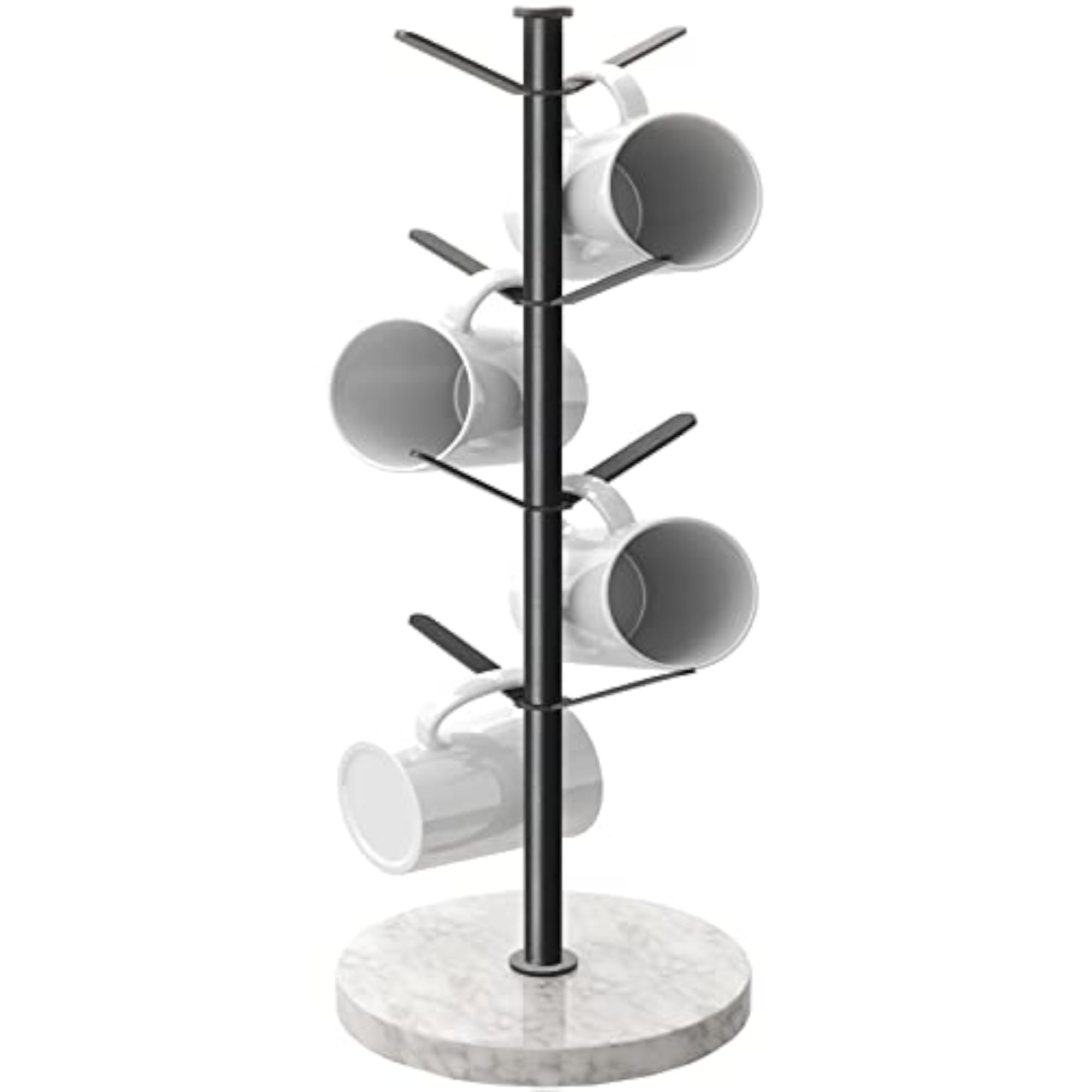 Marble Mug Holder Tree, 8 Hooks Small Coffee Cups Stand