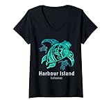 Photo Gallery donna oceano tribale blu bahamas harbous island sea turtle maglietta con collo a v Photo Gallery donna oceano tribale blu bahamas harbous island sea turtle maglietta con collo a v