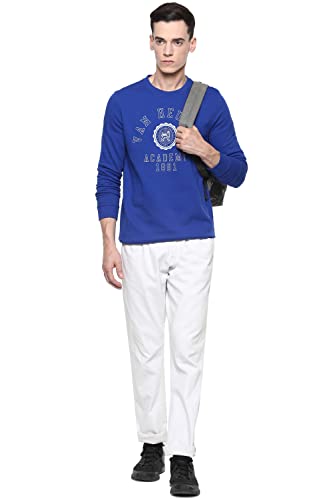 Image of Van Heusen Men's Cotton Blend Round Neck Hoodie
