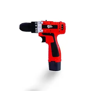 HPD Shakti Cordless 10Mm Drill Machine With 2 Heavy Batteries 12V / 1.5Ah And 26 Pcs Kit Set (Bits And More) | Brushless Motor | 2 Speed Mode For Drilling, Screwing Screw Driver/Impact Drill, Red