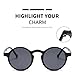 ZHZJQE Round Sunglasses Men Women Vintage Black Sun Glasses Uv400