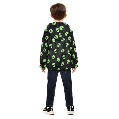 Cartoon Alien Toddler Fleece Jacket Baby Boys Hooded Zipper Long Sleeve Thick Warm Outerwear 3-10 Years4