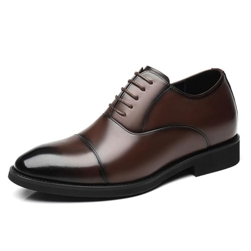 Mens Height Increasing Elevator Oxfords Dress Shoes Stylish Formal Business Lace Up Shoes for Men