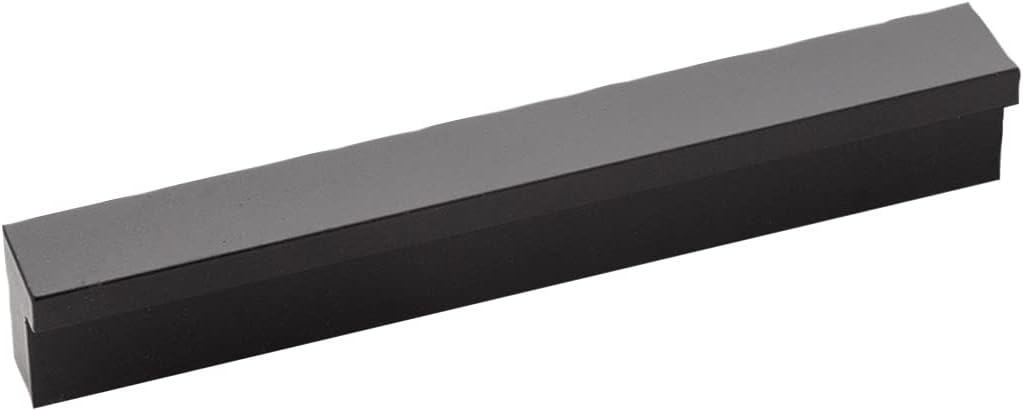 Hickory Hardware 1 Pack Solid Core Kitchen Cabinet Pulls, Luxury Cabinet Handles, Hardware for Doors & Dresser Drawers, 3 Inch Hole Center, Flat Onyx, Streamline Collection
