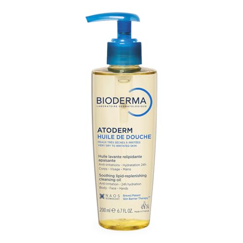 Image of Bioderma Atoderm Shower Oil - Nourishing & Cleansing Body Wash, Hydrate, Soothe & Protect Dry & Sensitive Skin - with Glycerin & Niacinamides, 200ML