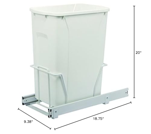 Caneca de basura rectangular blanca para gabinete 35 qt miniatura 2