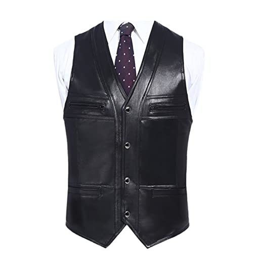 Chaleco de cuero para hombre caballero casual de la oficina a la cena elegante