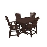 Keystone Amish Co. Poly Composite Thompson Adirondack 5-Piece Counter Height Dining Set with 4' Table, Tudor Brown