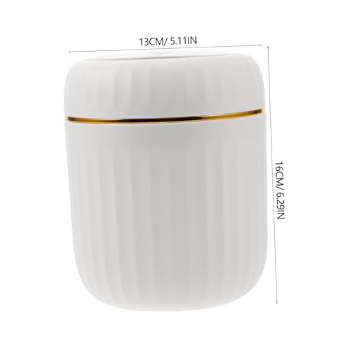 Mini caneca de basura rectangular blanca con tapa miniatura 2