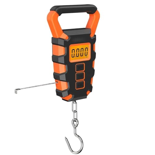Luggage Scale, 50KG Digital Fishing Scale with Ruler Portable Travel Luggage Weighing Scale Digital Fishing Scale Kitchen Food Scale