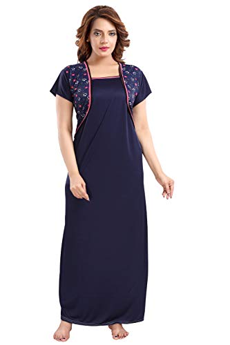Image of Fabme Women's Satin Floor Length Night Dress Nighty