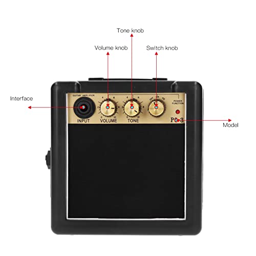 Alto-falante de Guitarra, Mini Amplificador de Guitarra para Guitarra Elétrica PG-3 3W