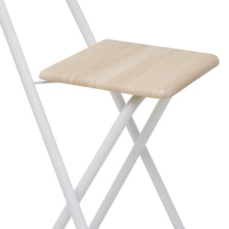 Chaises de bar pliables blanches effet chêne pour cuisine et studio
