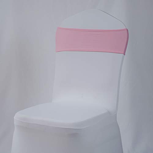 Gelozed Spandex Stretch Chair Sashes Bows For Wedding Reception- Universal Elastic Chair Cover Bands With Buckle Slider For Banquet, Party, Hotel Event Decorations Sashes (25, Pink) #TOP4