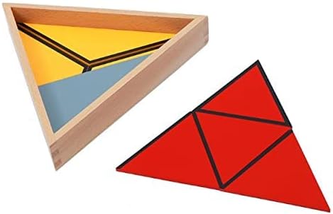 Montessori Toys for 3+ Year Old Colorful Constructive Triangles with 5 Boxes Wood Puzzles Math Games Baby Toys Montessori Preschool Learning Educational Toys Gifts for Kids