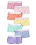 The Children's Place Girls' Cotton Boyshort Underwear Variety Pack, Rainbow Multi Color 7-Pack, Medium