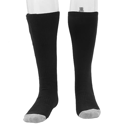 Heated Socks, Winter Warm Thermal Socks, 3 Heat Settings Battery Heated Socks, Electric Heating Socks for Men Women Camping Fishing Cycling Skiing Hiking(Black)